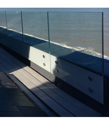 Pince à verre entretoise ø50mm en acier INOX 316 pour verres 8,76mm à 12,76mm