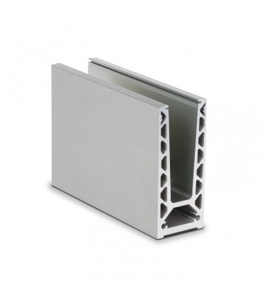 Profil aluminium anodisé pour garde-corps en verre avec fixation au sol