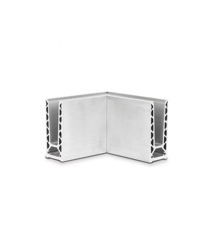 Angle intérieur ou extérieur de profil aluminium anodisé pour garde-corps en verre