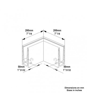 Angle intérieur ou extérieur de profil aluminium anodisé pour garde-corps en verre