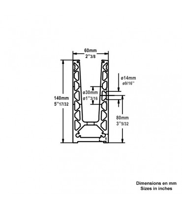 Angle intérieur pour profil IN29311 fixation à l'anglaise