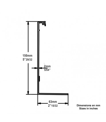 Habillage aluminium anodisé pour profil IN29311 fixation à l'anglaise