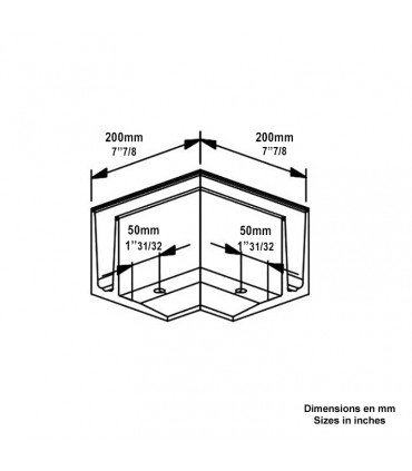 Angle extérieur pour profil IN29321 fixation au sol décalée