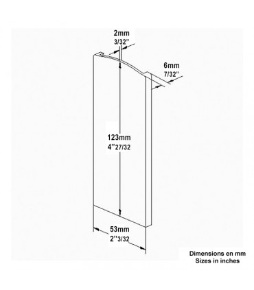 Cache de finition droite pour profilé IN29321 fixation au sol décalée