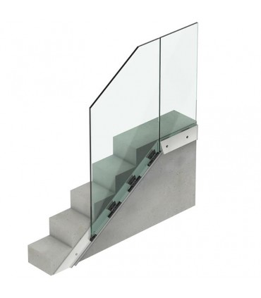 Bloques verre de maintien dans un profil aluminium d'escalier