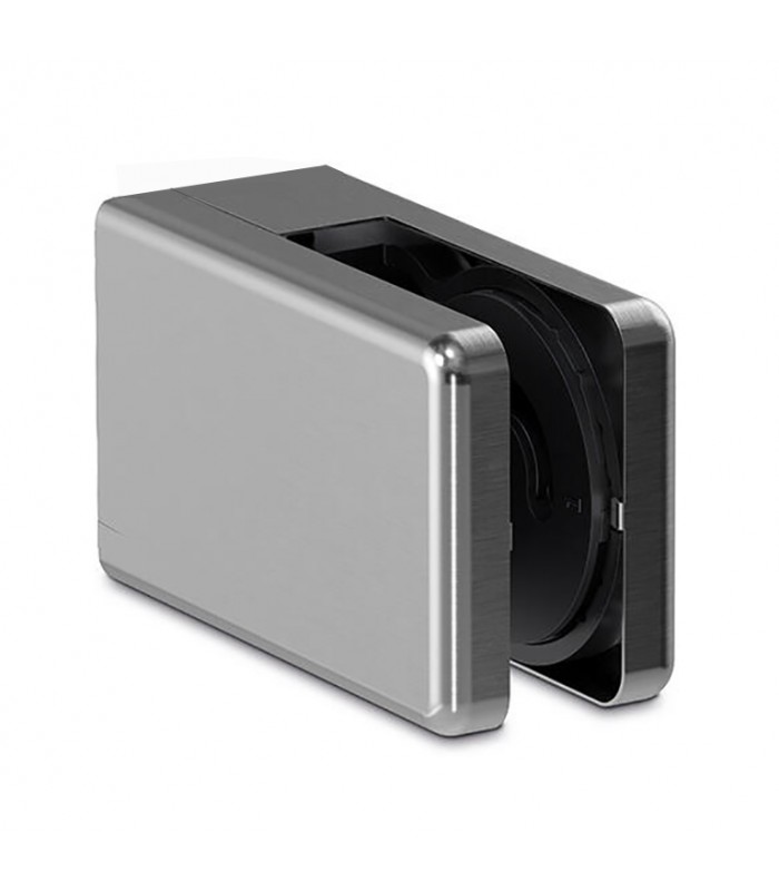 Pince à verre carrée 65x45mm en inox pour plat avec système multi-verres