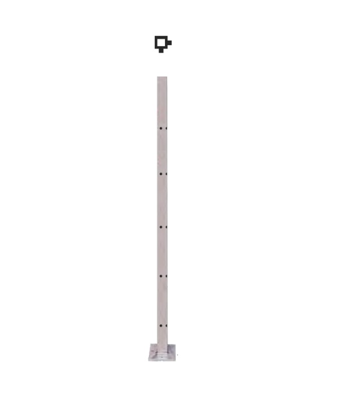 Poteau 40x40mm d'angle taraudé montage câble ou rond plein INOX316