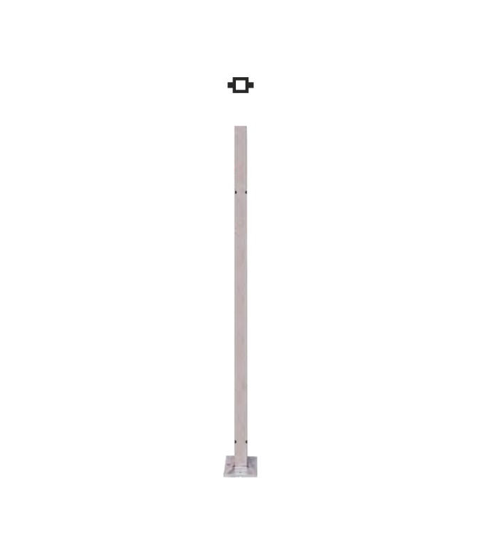 Poteau 40x40mm intermédiaire taraudé M8 pour montage de verres INOX316