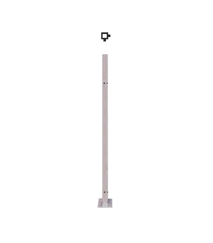 Poteau 40x40mm intermédiaire taraudé pour montage de verres INOX316