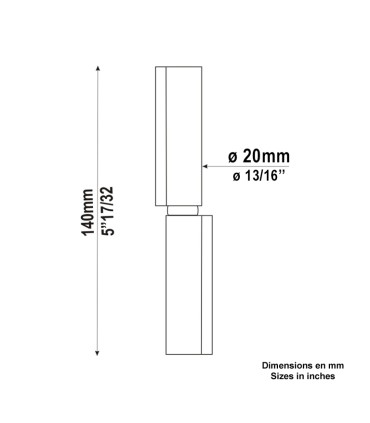gond à souder en acier de forme circulaire muni de deux épaulements verticaux
