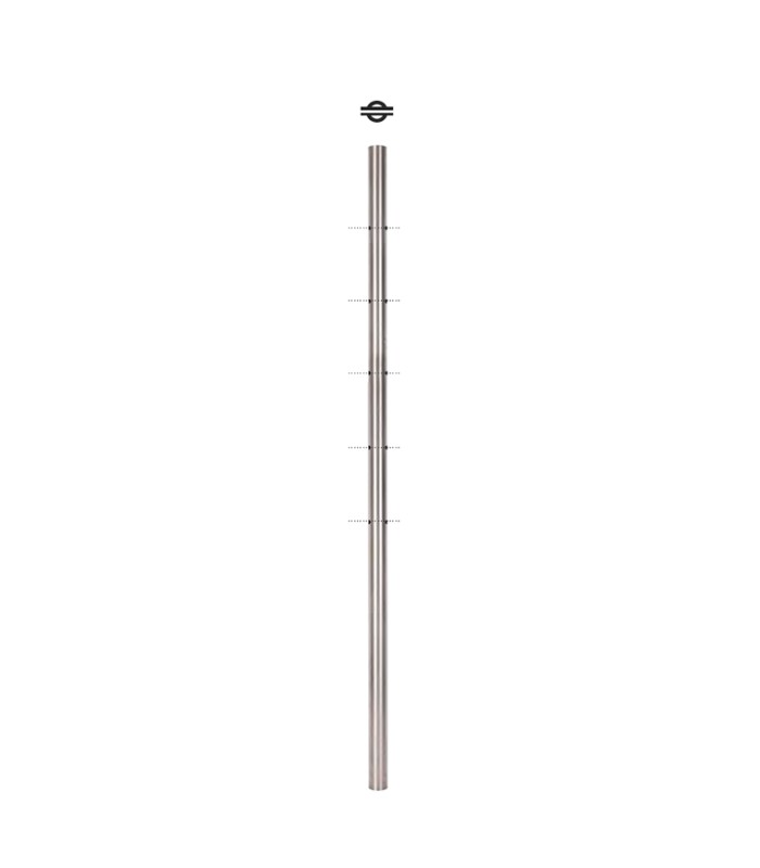 Poteau 40x40mm intermédiaire fixation à l'anglaise, pour montage cable traversant ø6mm INOX 316
