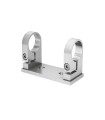 Platine support étroite et anneaux de serrage tube Ø42,4mm INOX316