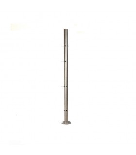 Poteau d'angle taraudé pour montage cable traversant et verre INOX 316
