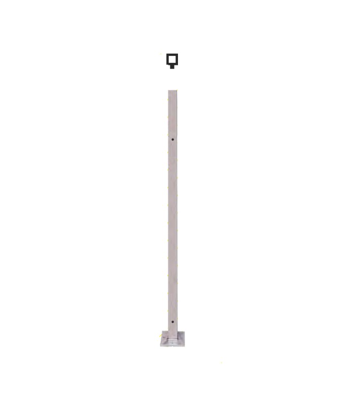 Poteau 40x40mm de départ fixation à l'anglaise pour montage de verre INOX316