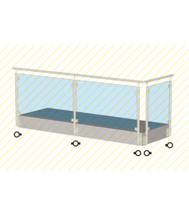 Poteau Ø42,4mm de départ gauche pose à l'anglaise pour montage de verres et câbles INOX 3166