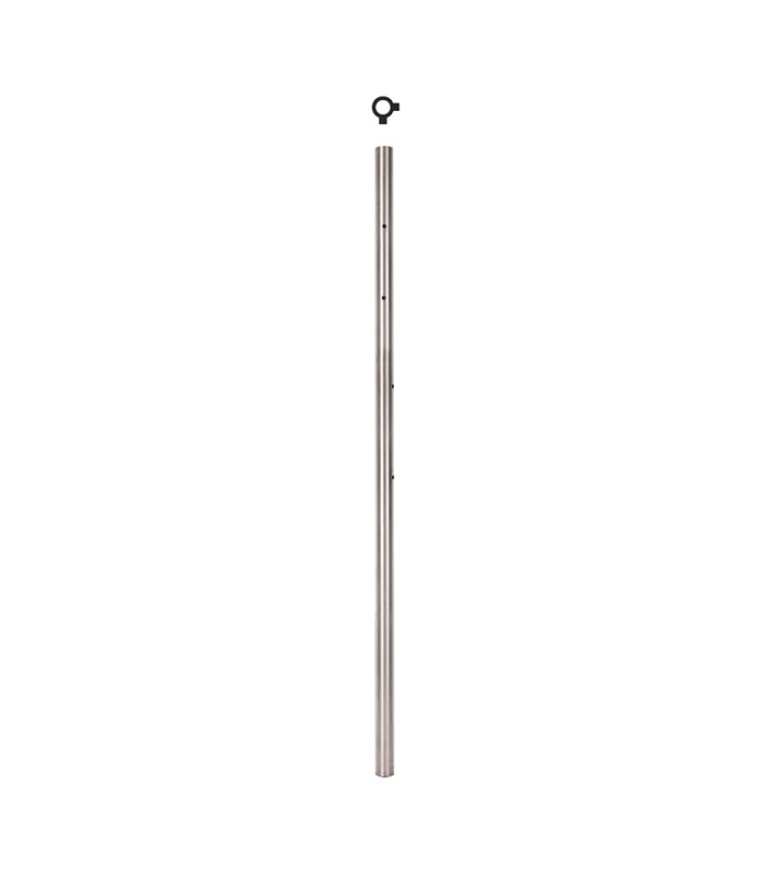 Poteau Ø42,4mm intermédiaire percé pour montage cable traversant ø6mm et verre. INOX 316