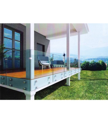 Pince à verre entretoise ø70mm en acier INOX 316 pour verres 8,76mm à 12,76mm