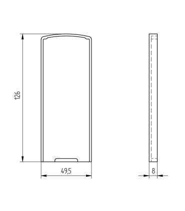 Plaque de finition latérale pour profil avec fixation à l'anglaise
