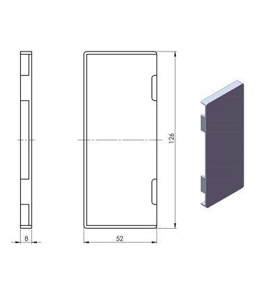 Plaque de finition latérale pour profil avec fixation à l'anglaise