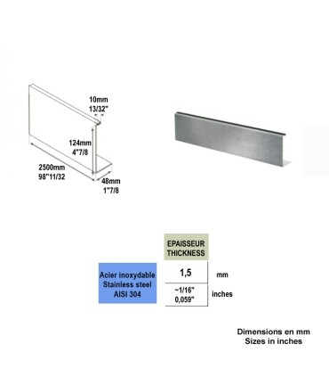 Revêtement de finition frontale pour rail avec fixation à l'anglaise