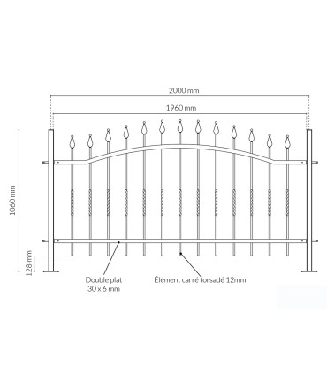 Grille de cloture ELEGANCE 10 prête à poser