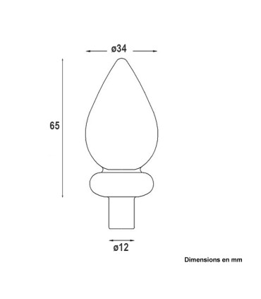 Pointes de lances 65mm embouts de 12mm en aluminium pour poteaux de clôtures