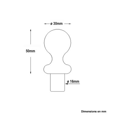 Pointes de lances 50mm embouts de 16mm en acier pour les clotures ou portails