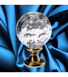 Boule départ d'escalier 100mm embase D58mm pommeau cristal hauteur 145mm