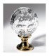 Boule départ d'escalier 100mm embase D58mm pommeau cristal hauteur 145mm