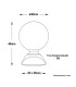 Pommeau sphérique hauteur 45mm ø30mm embase carrée 25x25mm, pommeau pour poteau ou escalier en acier forgé