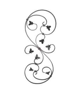 Panneau  870x340mm plat de 12x6mm extrémités en forme de feuilles