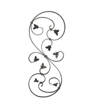 Panneau  870x340mm plat de 12x6mm extrémités en forme de feuilles