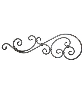 Volute assemblée 740x225mm plat de 20x8mm extrémités forgées à chaud en queue de carpe