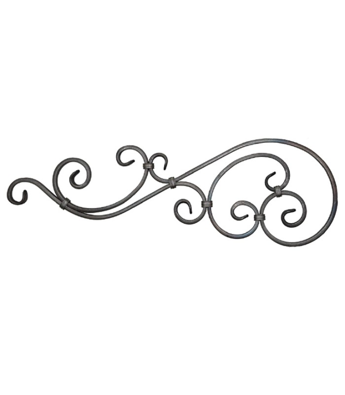 Volute assemblée 740x225mm plat de 20x8mm extrémités forgées à chaud en queue de carpe