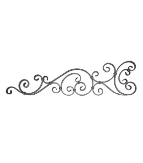 Couronnement de portail 1100x300mm plat de 20x8mm extrémités forgées à chaud en queue de carpe