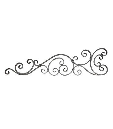 Couronnement de portail 1100x300mm plat de 20x8mm extrémités forgées à chaud en queue de carpe