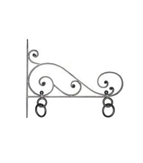 Potence publicitaire L600mm x H485mm en plat de 20x8mm acier forgé en enroulement