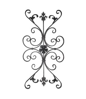 Panneau décoratif art déco 1100x540mm plat de 20x8mm volutes martelées queue de carpe