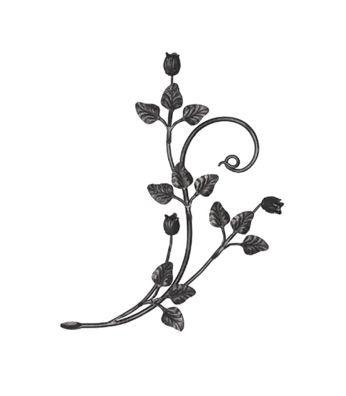 Panneau décoratif feuillage 600x400mm rond ø10mm feuilles et tulipes