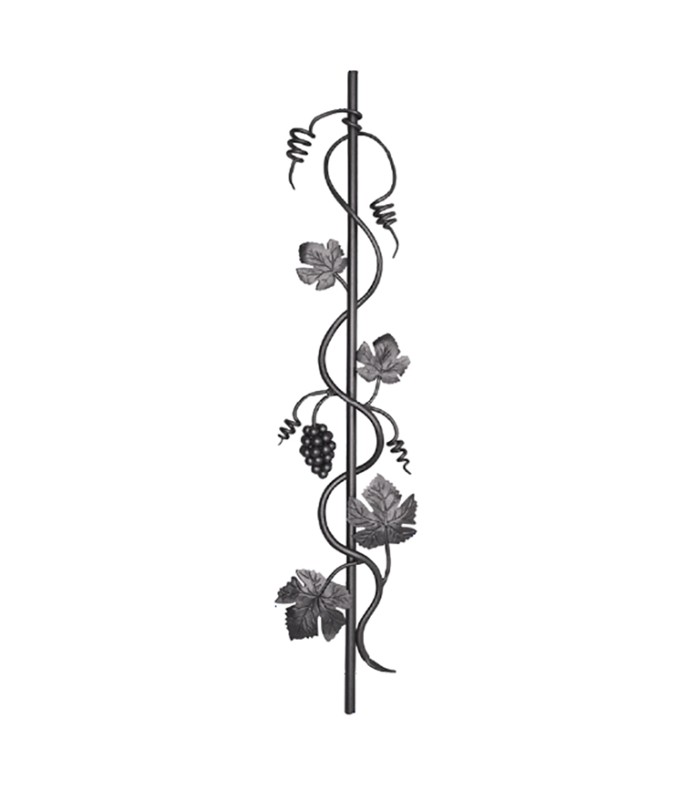 Balustre décoratif vigne et raisin 1000x200mm rond ø16mm