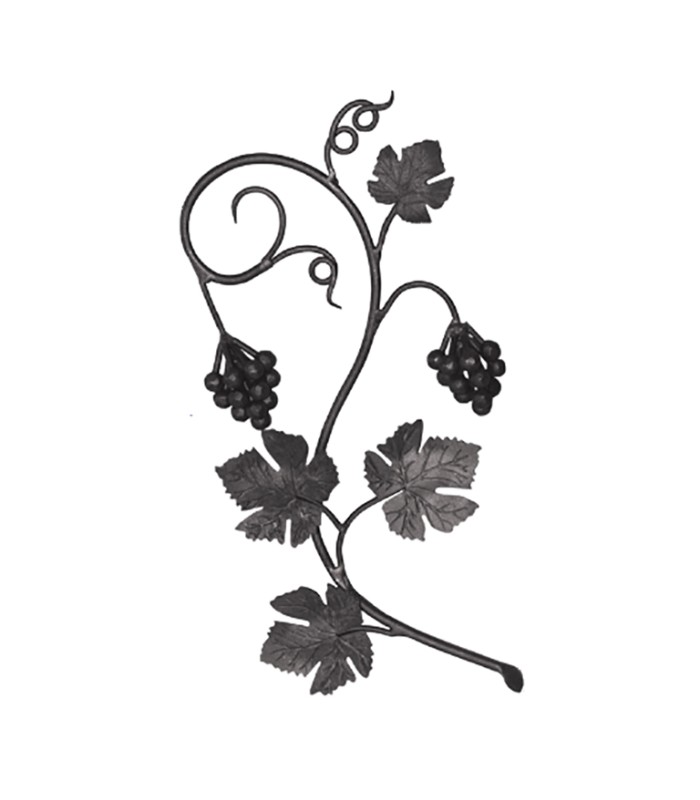 Panneau décoratif vigne et raisin 600x290mm rond ø12mm version gauche