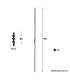 Balustre droit forgé grenaillé à motif central hauteur 1000mm  rond ø12mm