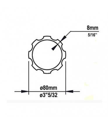 Tube de poteau Ø80mm cannelé Hauteur 2500mm