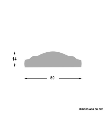 Main courante acier 50x14mm longueur 3m en acier mouluré