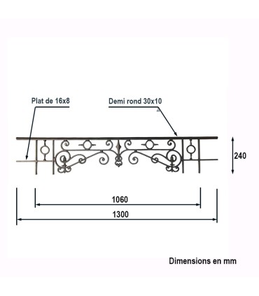 Appuis de fenêtre 1300mm x 240 en fonte GS prête à poser