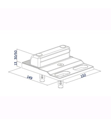 Sabot de portail butoir pour verrou ø20mm réglable de 40à60mm à fixer au sol