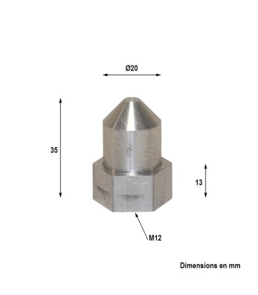 Axe ø20mm aluminium pour crapaudines ø12mm en remplacement.
