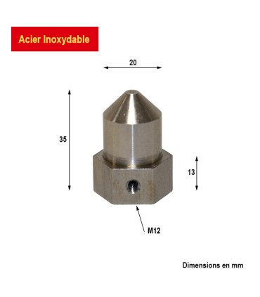 Axe ø20mm acier inoxydable pour crapaudines ø12mm en remplacement.