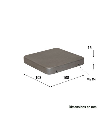 Couvre pilastre 100x100mm aluminium chapeau couvre poteau avec vis M4