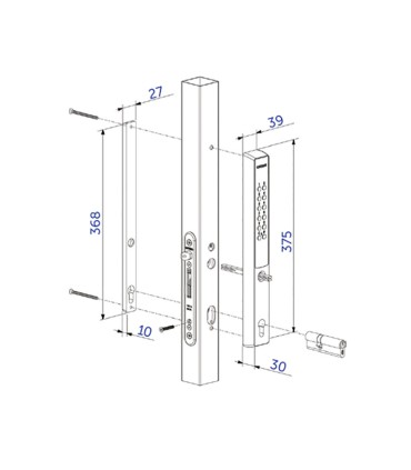 Serrure  VERA Locinox à code électronique sur batterie pour serrures encastrées